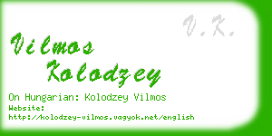 vilmos kolodzey business card